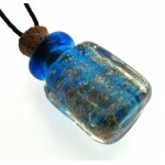 Lachrymatory Style Blue Glass Bottle Pendant